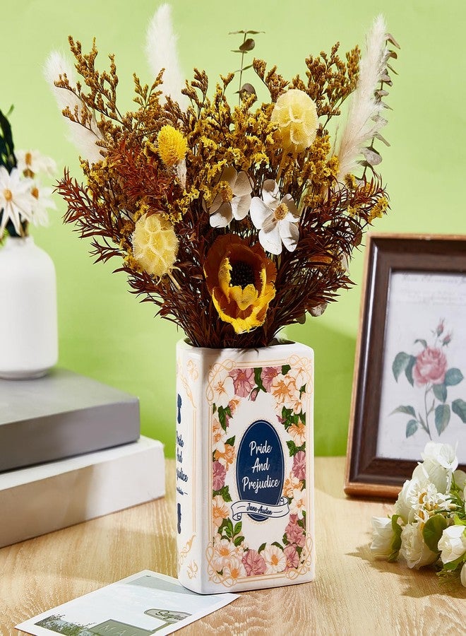 TWINKLEMON Book Vase for Flowers Large Ceramic Book Planter Pot Book-Shaped Decorative Vase Unique Vases Cute Bookshelf Decor Ceramic Vases for Home Decor Pride and Prejudice Gifts - Image 1